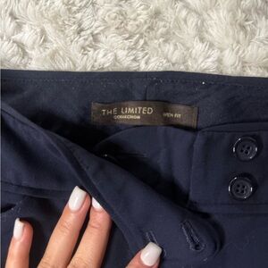 The Limited Dark Blue Double-Button Trousers